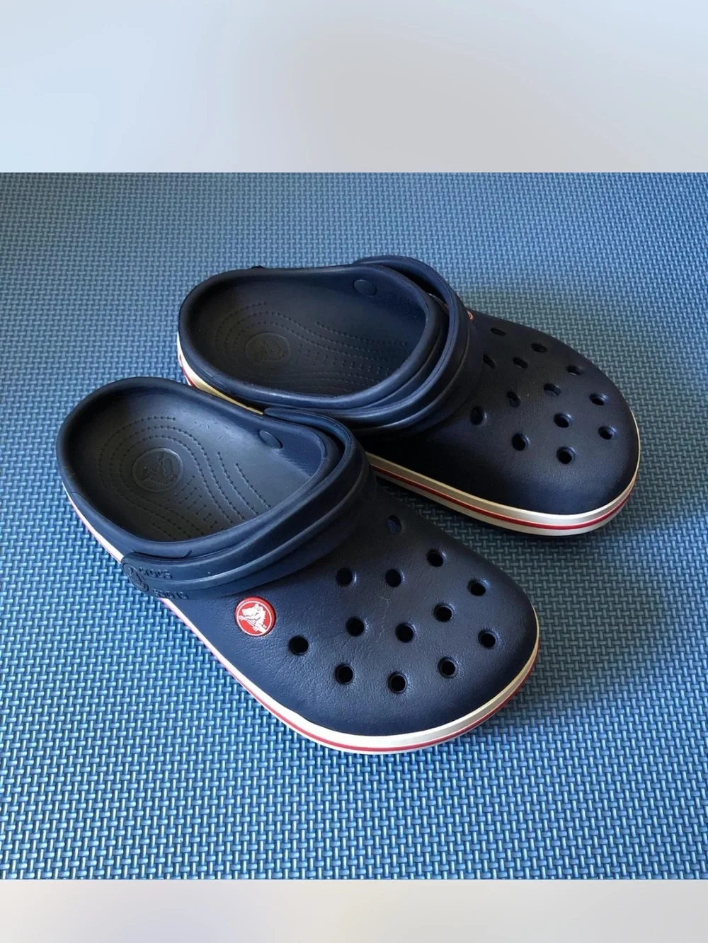 CROCS Kids' Navy Clogs with Red-Trim